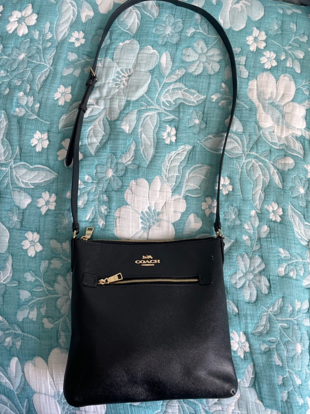 Coach Black Leather Rowan File Bag